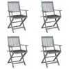 Image de vidaXL Chaises pliables d'extérieur lot de 4 et coussins Bois d'acacia