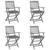 Image de vidaXL Chaises pliables d'extérieur lot de 4 et coussins Bois d'acacia