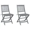 Image de vidaXL Chaises pliables d'extérieur lot de 2 et coussins Bois d'acacia