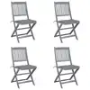 Image de vidaXL Chaises pliables d'extérieur lot de 4 et coussins Bois d'acacia
