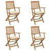 Image de vidaXL Chaises pliables de jardin lot de 4 avec coussins Bois d'acacia