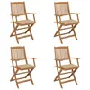 Image de vidaXL Chaises pliables de jardin lot de 4 avec coussins Bois d'acacia