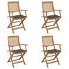 Image de vidaXL Chaises pliables de jardin lot de 4 avec coussins Bois d'acacia