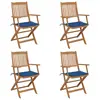 Image de vidaXL Chaises pliables de jardin lot de 4 avec coussins Bois d'acacia