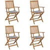 Image de vidaXL Chaises pliables de jardin lot de 4 avec coussins Bois d'acacia