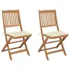 Image de vidaXL Chaises pliables de jardin lot de 2 avec coussins Bois d'acacia