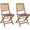 Image de vidaXL Chaises pliables de jardin lot de 2 avec coussins Bois d'acacia