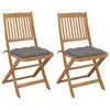 Image de vidaXL Chaises pliables de jardin lot de 2 avec coussins Bois d'acacia
