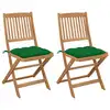 Image de vidaXL Chaises pliables de jardin lot de 2 avec coussins Bois d'acacia