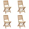 Image de vidaXL Chaises pliables de jardin lot de 4 avec coussins Bois d'acacia