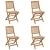 Image de vidaXL Chaises pliables de jardin lot de 4 avec coussins Bois d'acacia