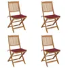 Image de vidaXL Chaises pliables de jardin lot de 4 avec coussins Bois d'acacia