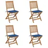 Image de vidaXL Chaises pliables de jardin lot de 4 avec coussins Bois d'acacia
