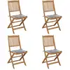 Image de vidaXL Chaises pliables de jardin lot de 4 avec coussins Bois d'acacia