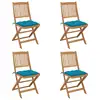 Image de vidaXL Chaises pliables de jardin lot de 4 avec coussins Bois d'acacia