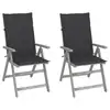 Image de vidaXL Chaises inclinables de jardin lot de 2 et coussins Bois acacia