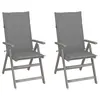 Image de vidaXL Chaises inclinables de jardin lot de 2 et coussins Bois acacia