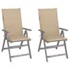 Image de vidaXL Chaises inclinables de jardin lot de 2 et coussins Bois acacia