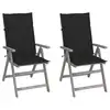 Image de vidaXL Chaises inclinables de jardin lot de 2 et coussins Bois acacia