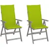Image de vidaXL Chaises inclinables de jardin lot de 2 et coussins Bois acacia