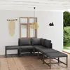 Image de vidaXL Salon de jardin 6 pcs avec coussins Résine tressée Gris