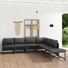 Image de vidaXL Salon de jardin 7 pcs avec coussins Résine tressée Gris