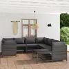Image de vidaXL Salon de jardin 9 pcs avec coussins Résine tressée Gris