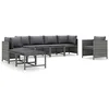 Image de vidaXL Salon de jardin 8 pcs avec coussins Résine tressée Gris