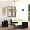 Image de vidaXL Salon de jardin 7 pcs avec coussins Résine tressée Noir
