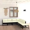 Image de vidaXL Salon de jardin 7 pcs avec coussins Résine tressée Noir