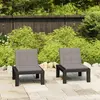 Image de vidaXL Chaises de salon de jardin et coussins lot de 2 Plastique Gris
