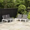 Image de vidaXL Bancs de salon de jardin avec coussins lot de 2 Plastique Blanc