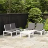Image de vidaXL Salon de jardin 3 pcs avec coussins Plastique Blanc