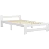 Image de vidaXL Cadre de Lit Sommier à Lattes Lit Rembourré Cadre à Lattes Lit Simple Adulte Meuble de Chambre à Coucher Blanc Bois de Pin Massif 100x200 cm