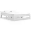 Image de vidaXL Cadre de lit sans matelas blanc bois de pin massif 160x200 cm