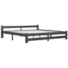 Image de vidaXL Cadre de lit sans matelas gris foncé pin massif 200x200 cm