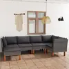 Image de vidaXL Salon de jardin 6 pcs avec coussins Résine tressée Gris