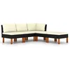Image de vidaXL Salon de jardin 5 pcs avec coussins Résine tressée Noir