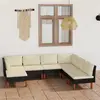 Image de vidaXL Salon de jardin 7 pcs avec coussins Résine tressée Noir
