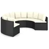 Image de vidaXL Salon de jardin 6 pcs avec coussins Résine tressée Noir