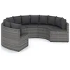 Image de vidaXL Salon de jardin 6 pcs avec coussins Résine tressée Gris