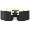 Image de vidaXL Salon de jardin 9 pcs avec coussins Résine tressée Noir