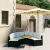 Image de vidaXL Salon de jardin 5 pcs avec coussins Résine tressée Noir