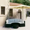 Image de vidaXL Salon de jardin 5 pcs avec coussins Résine tressée Noir