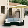 Image de vidaXL Salon de jardin 4 pcs avec coussins Résine tressée Noir