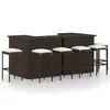Image de vidaXL Ensemble de bar de jardin 8 pcs coussins Résine tressée Marron