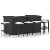 Image de vidaXL Ensemble de bar de jardin 8 pcs et coussins Résine tressée Noir