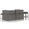 Image de vidaXL Ensemble de bar de jardin 8 pcs et coussins Résine tressée Gris
