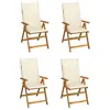 Image de vidaXL Chaises inclinables de jardin lot de 4 et coussins Bois acacia