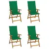 Image de vidaXL Chaises inclinables de jardin lot de 4 et coussins Bois acacia